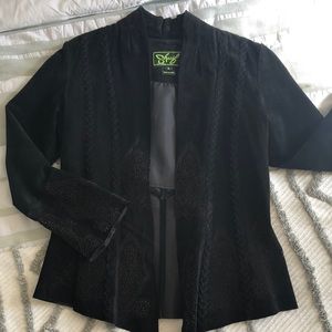 Sharif | Black suede blazer size S